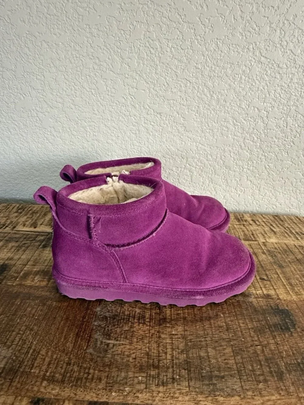Bearpaw Shorty Youth Youths Ankle High Boots Purple Violet 2 M US Big Kid Medium